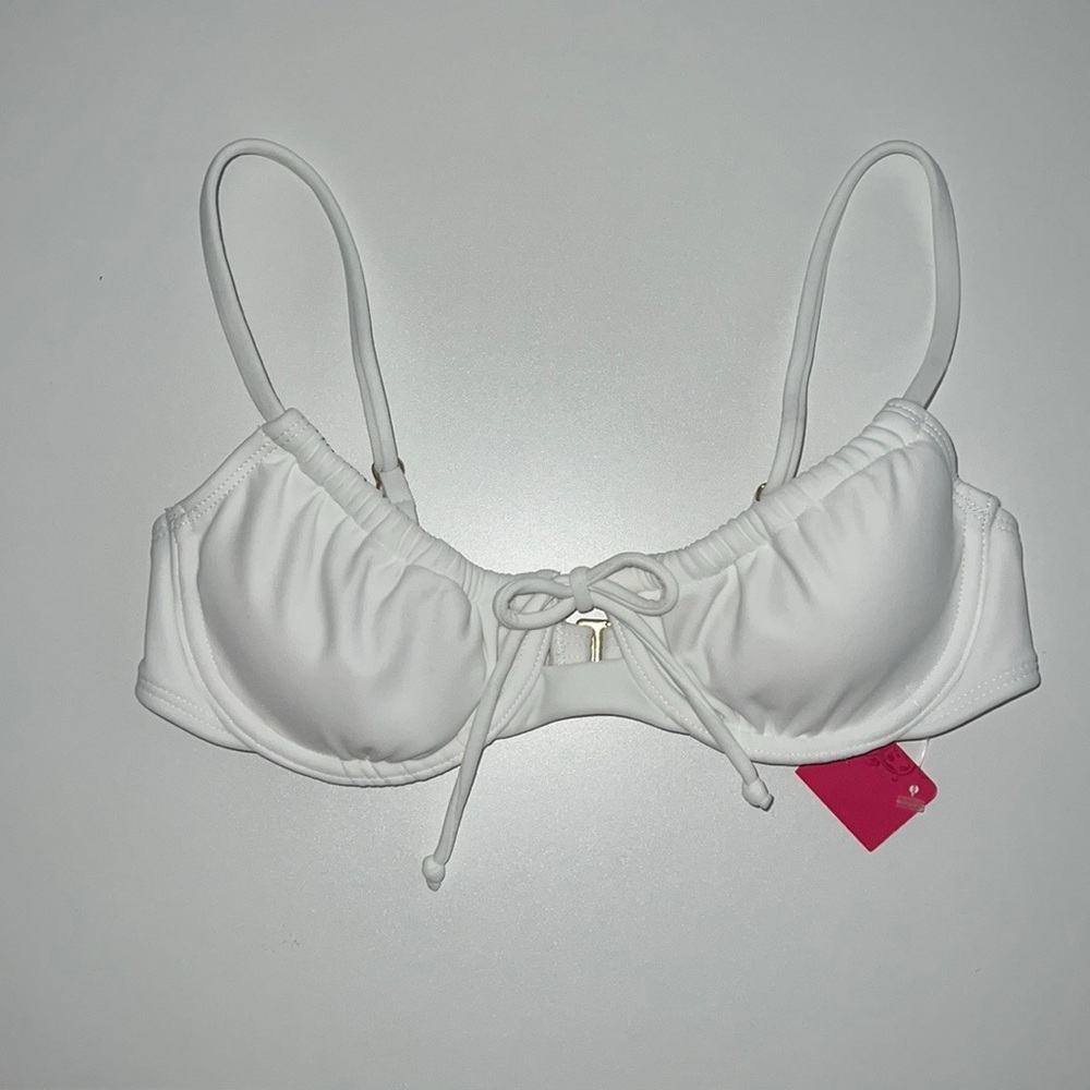 Shirred underwire bikini top